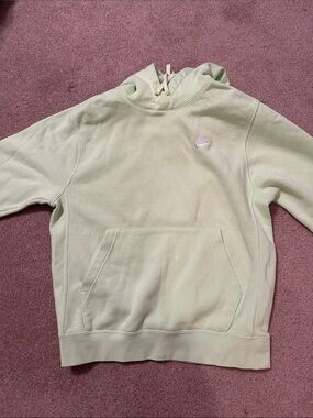 Nike Neon Lime Green Pullover Hoodie with Embroidered Swoosh